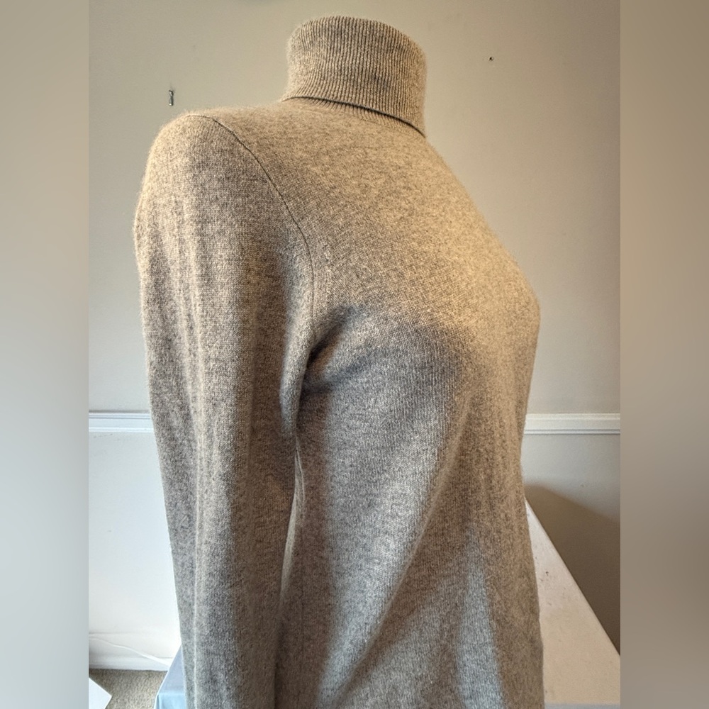 Gray Cashmere Turtleneck Sweater, J Crew, Women’s M